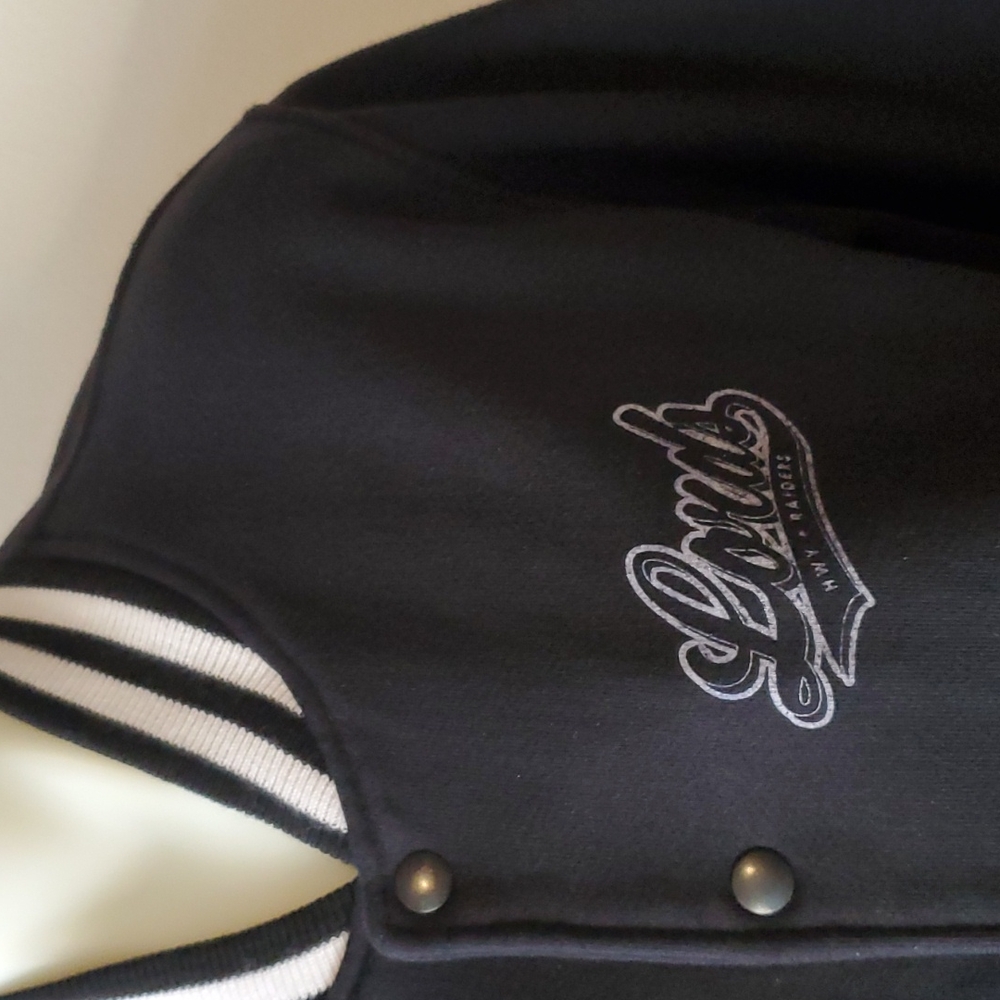 Lords of Gastown Motorcycle Company Black Wool Bomber Club Varsity Jacket - Picture 4 of 14